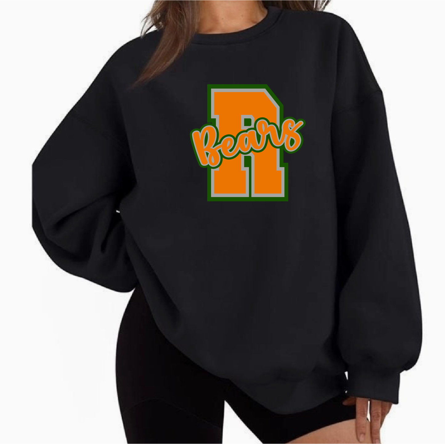 Oversize Rhinestone Poly Crewneck