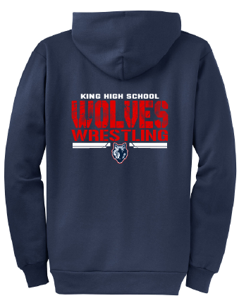 MLK Wrestling Navy Zip Hoodie (Youth and Adult)