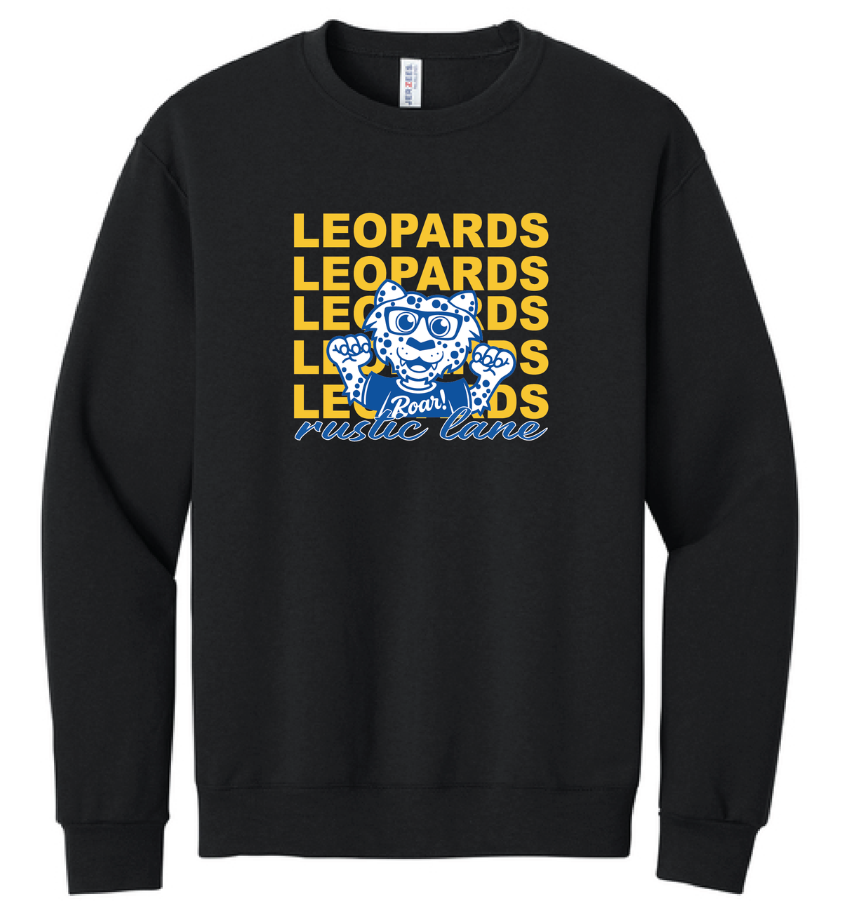 Rustic Lane Leopards Stacked Crewneck