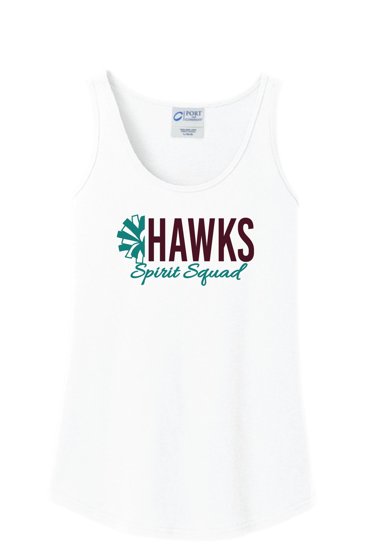 AEMS Hawks Spirit Squad White Tank