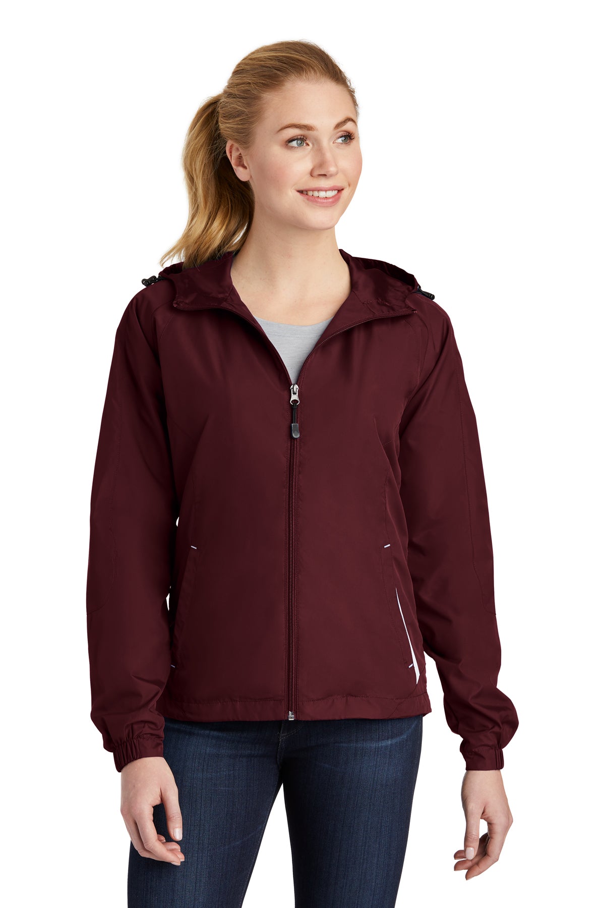 JUSD Ladies Colorblock Hooded Raglan Jacket LST76
