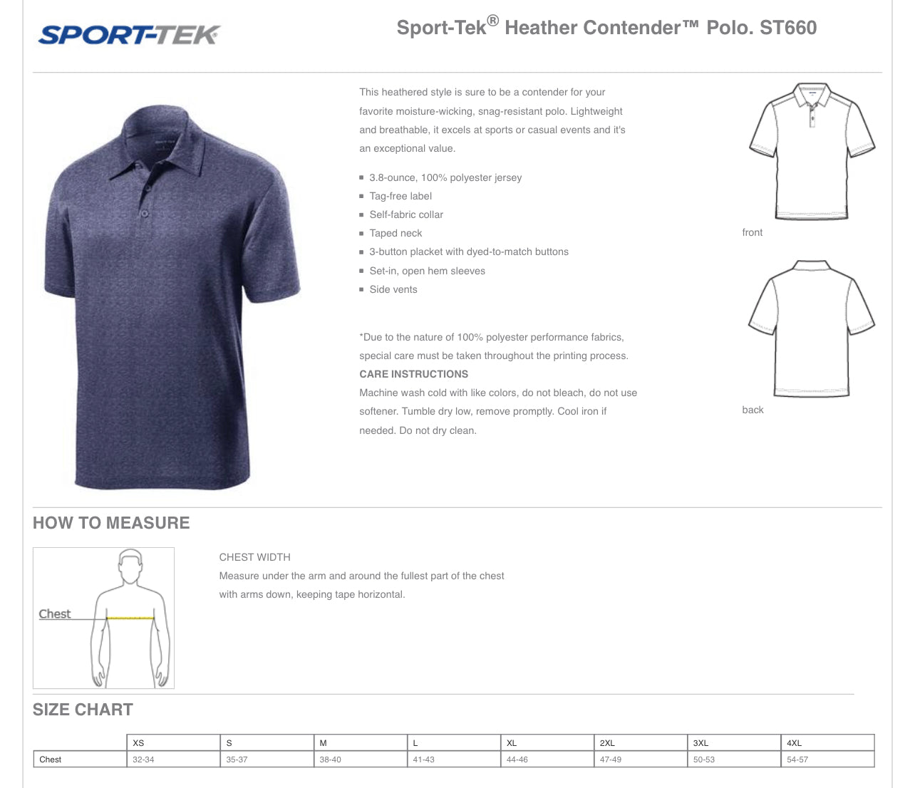 Men's Heather Contender Polo HACSB