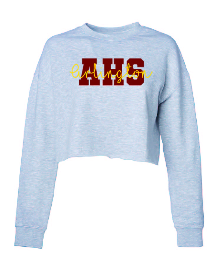 Arlington Ladies Cropped Crewneck Embroidery In Motion