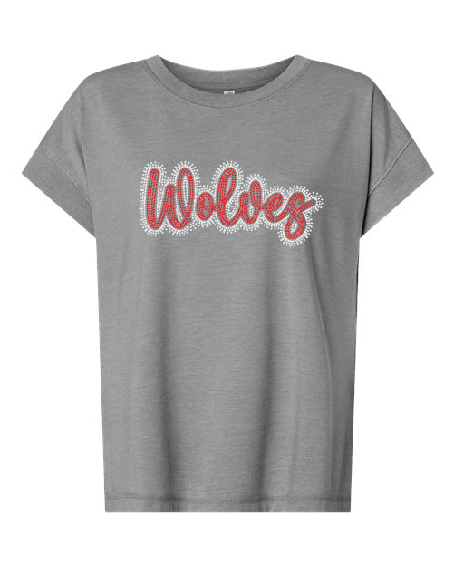 Wolves Rhinstones Ladies Tshirt