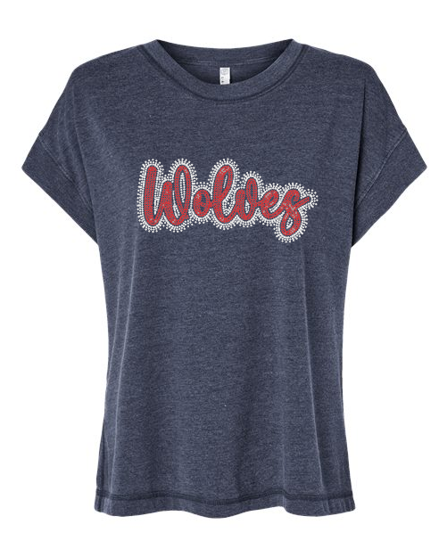 Wolves Rhinstones Ladies Tshirt