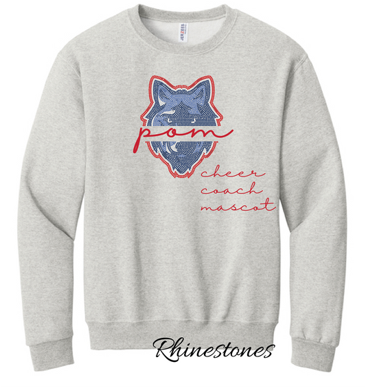 Wolves Rhinestone Crewneck