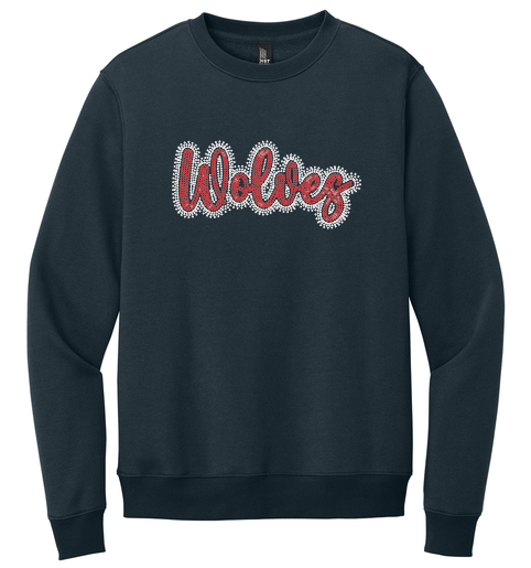 Wolves Rhinstones Crewneck