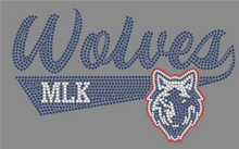 Load image into Gallery viewer, MLK Wolves Troche Rhinestone T

