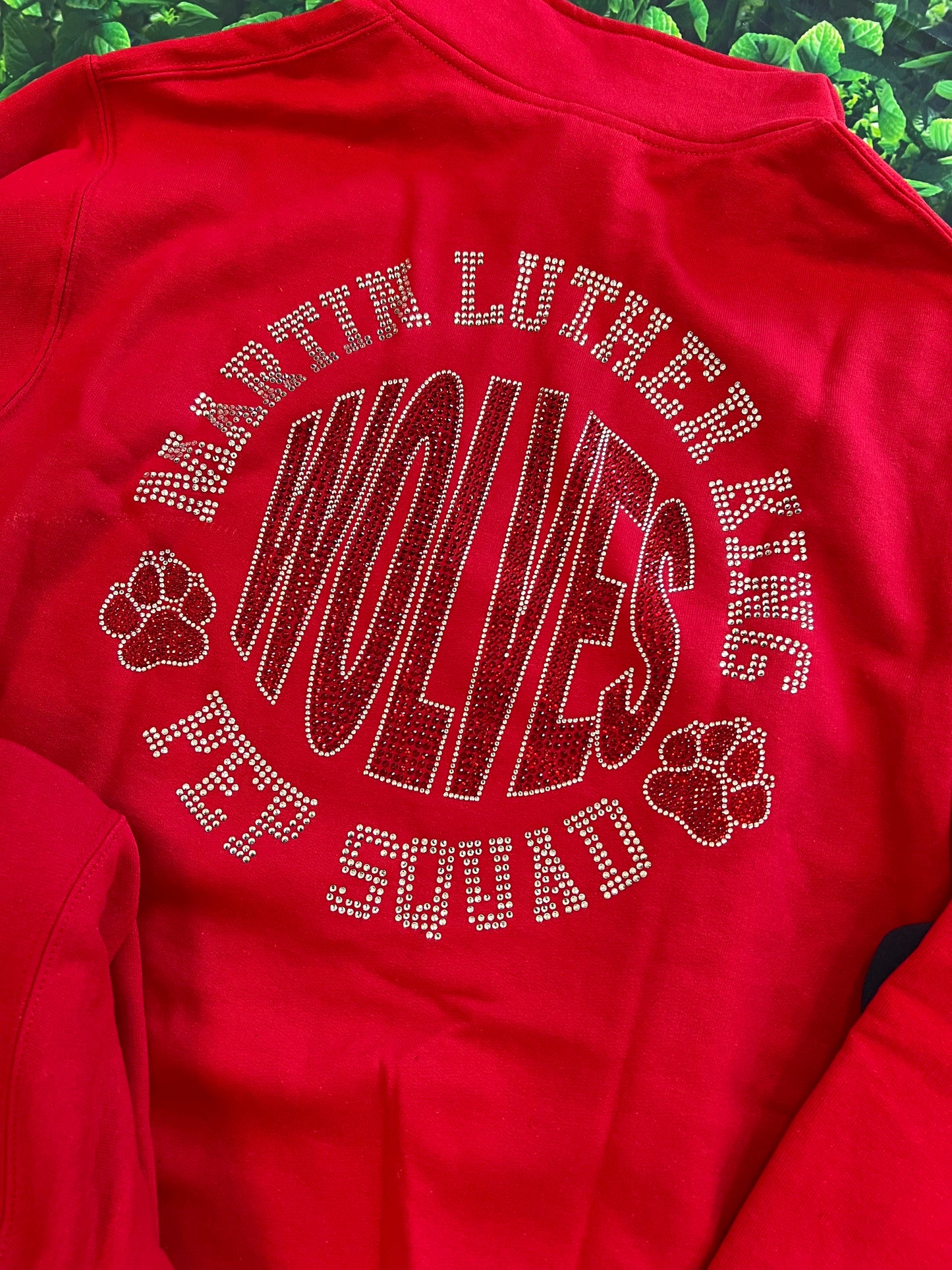 1/4 Zip RHINESTONE Wolves Pep Squad Sweater