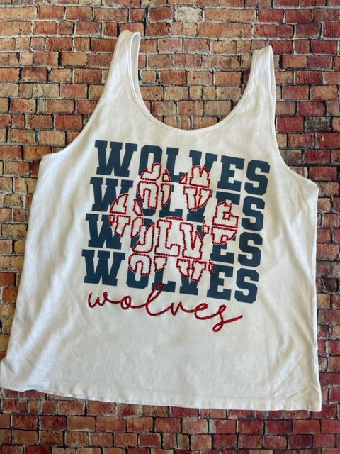 Wolves Rhinestone Paw Print Tank