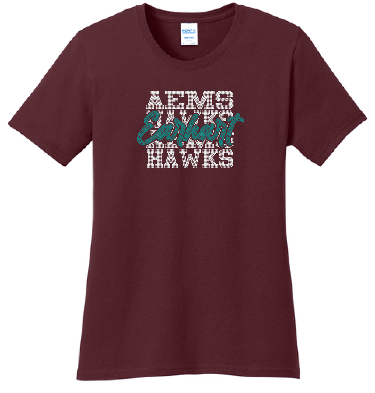 AEMS Hawks Rhinestone Tshirt or tank