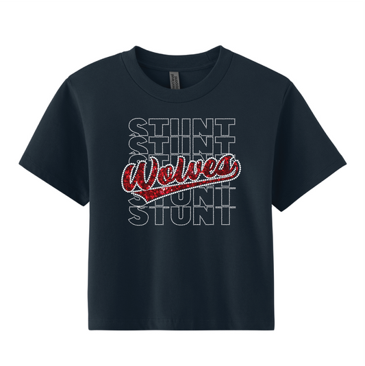 WOLVES Stunt Rhinestone Boxy T