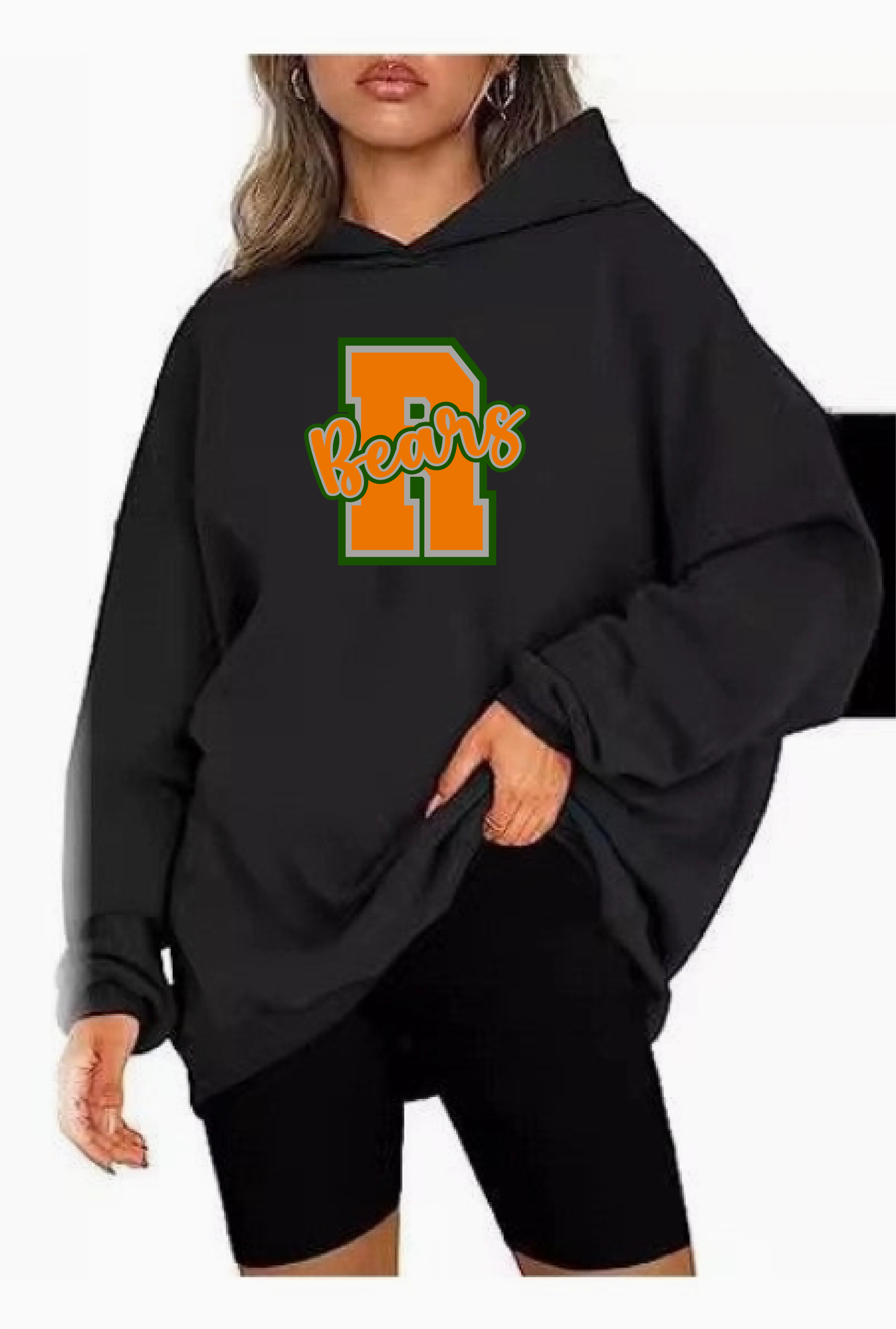 Oversize Rhinestone Poly Hoodie