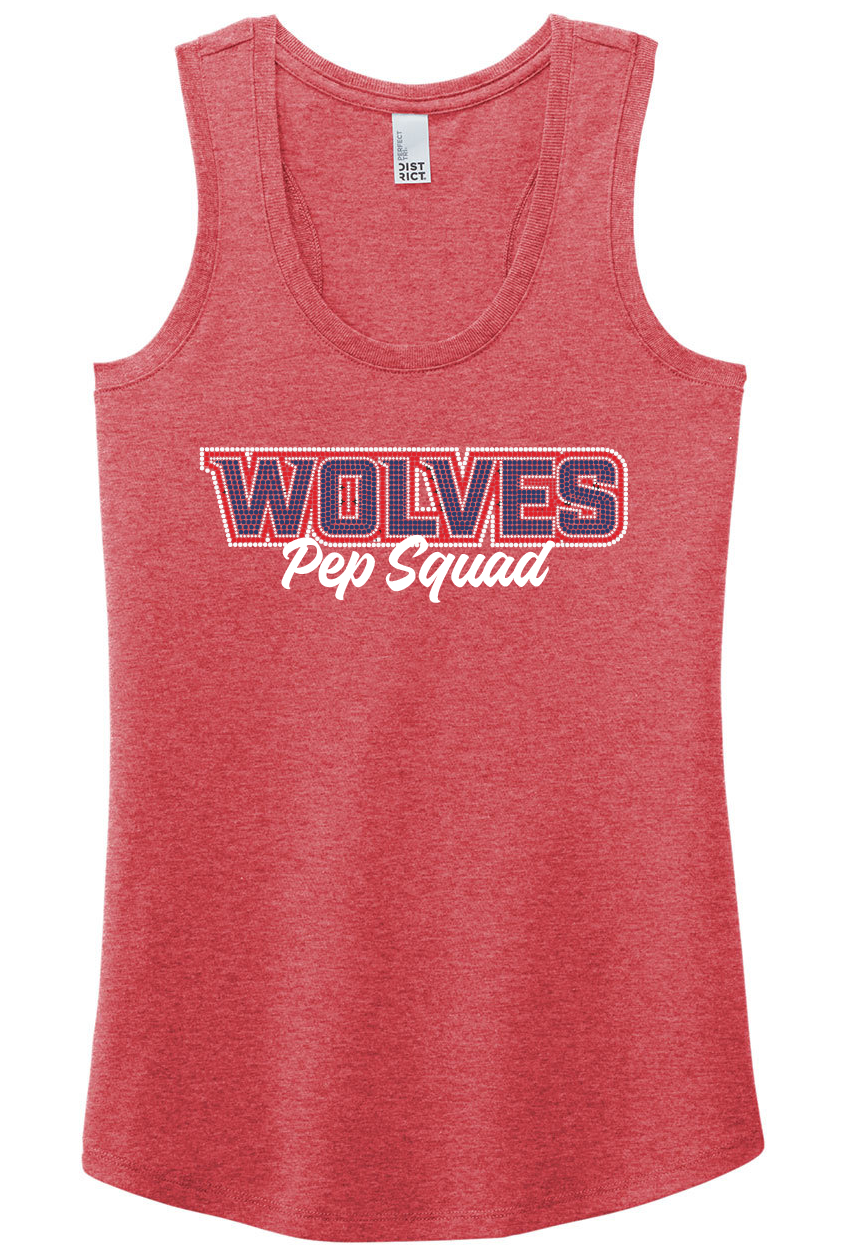 Wolves RHINESTONE RED tank