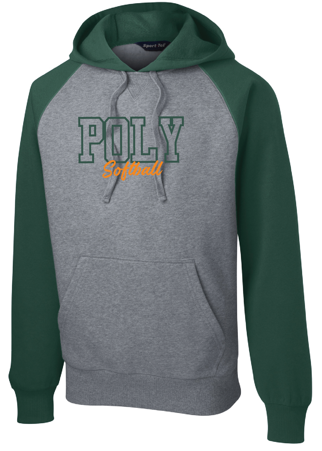 Poly Softball Raglan Embroidered Hoodie