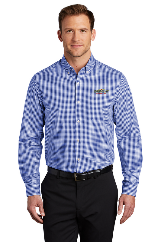 Broadcloth Gingham Demolay Easy Care Shirt