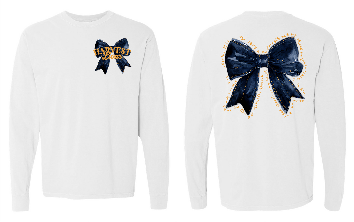 Cheer Bow Psalms 28:7 Long or Short Sleeve T shirt
