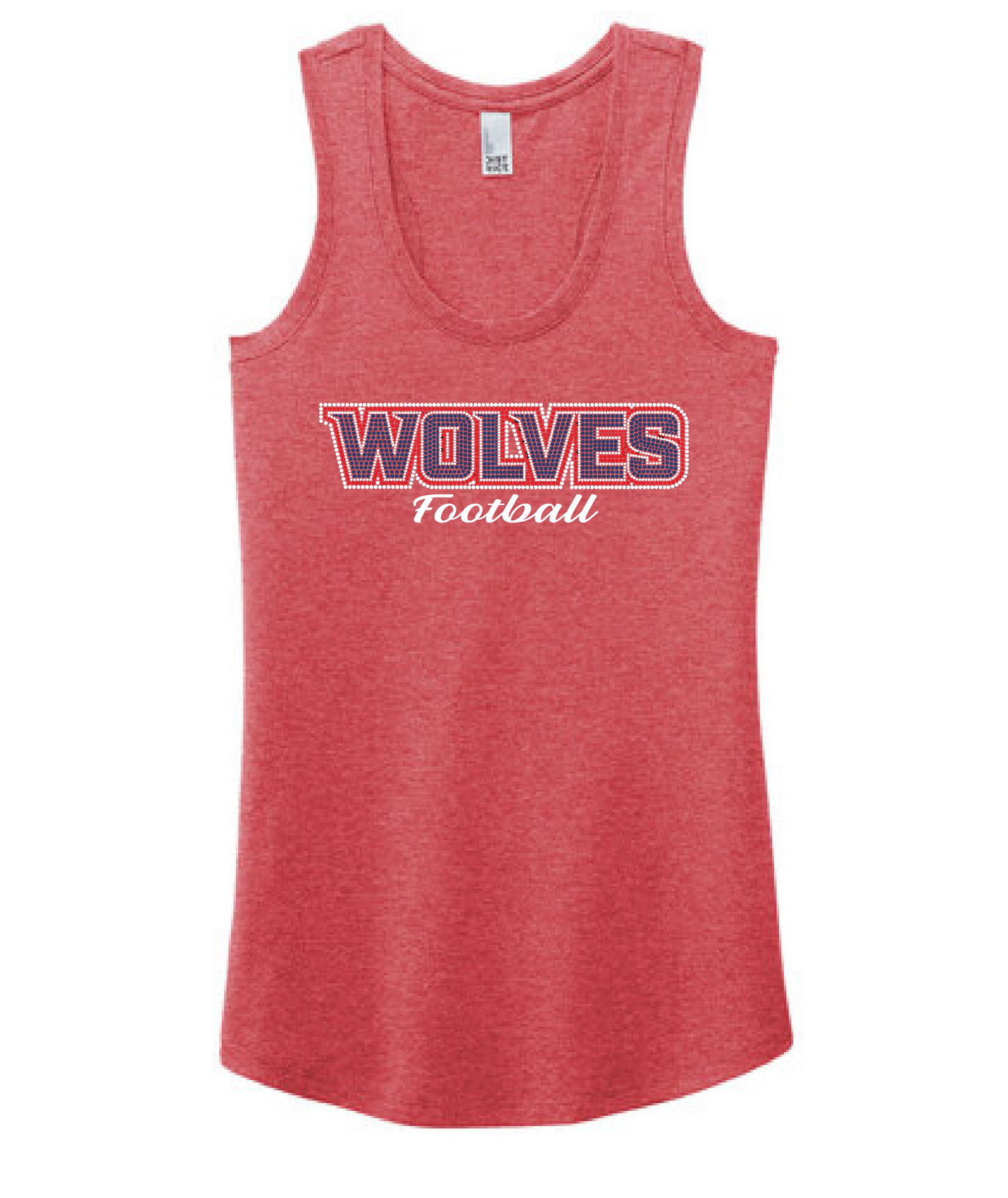 Wolves RHINESTONE RED tank