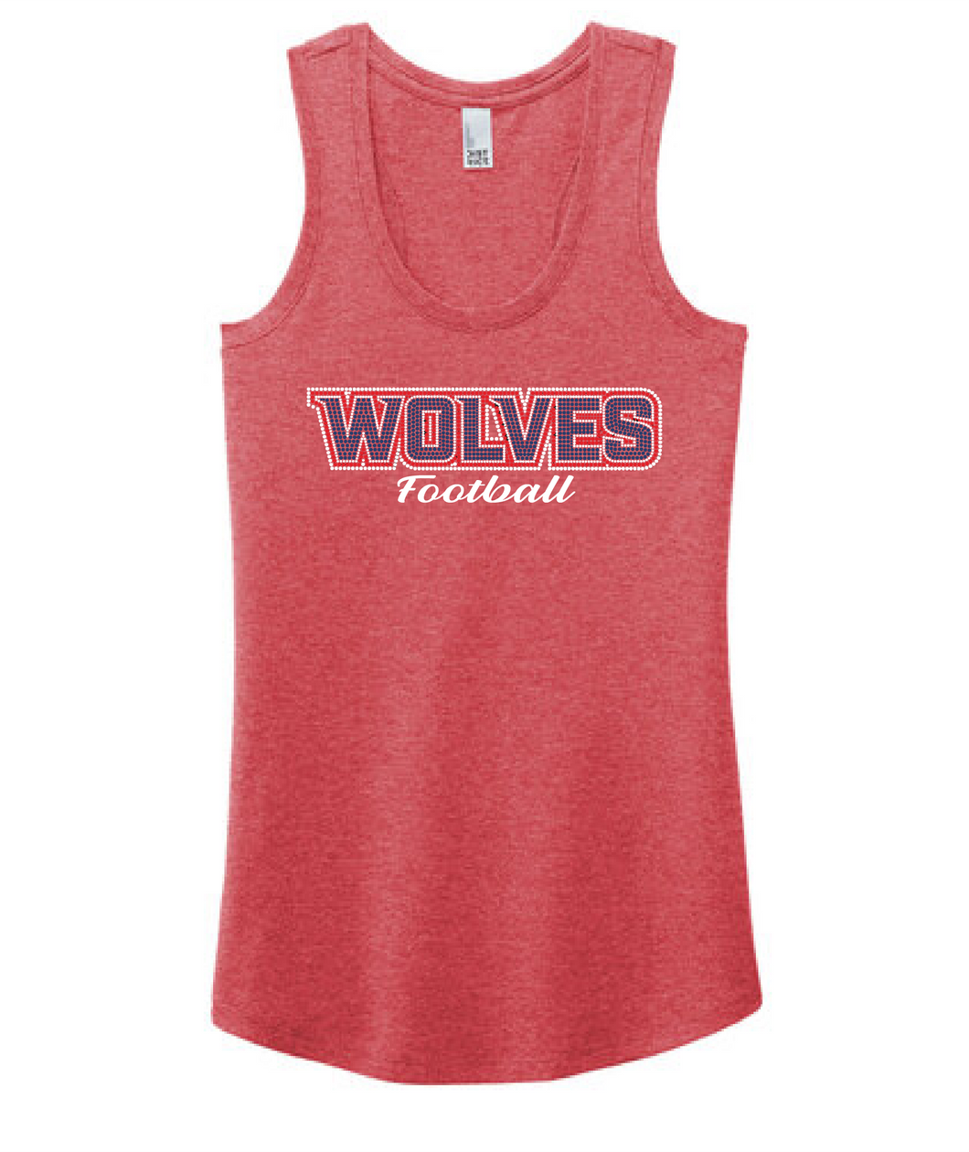 Wolves RHINESTONE RED tank