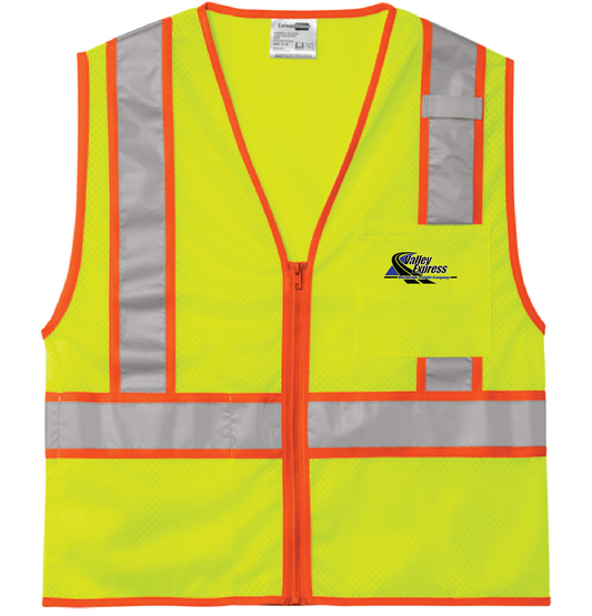 Valley Express ANSI 107 Class 2 Mesh Zippered Two-Tone Vest