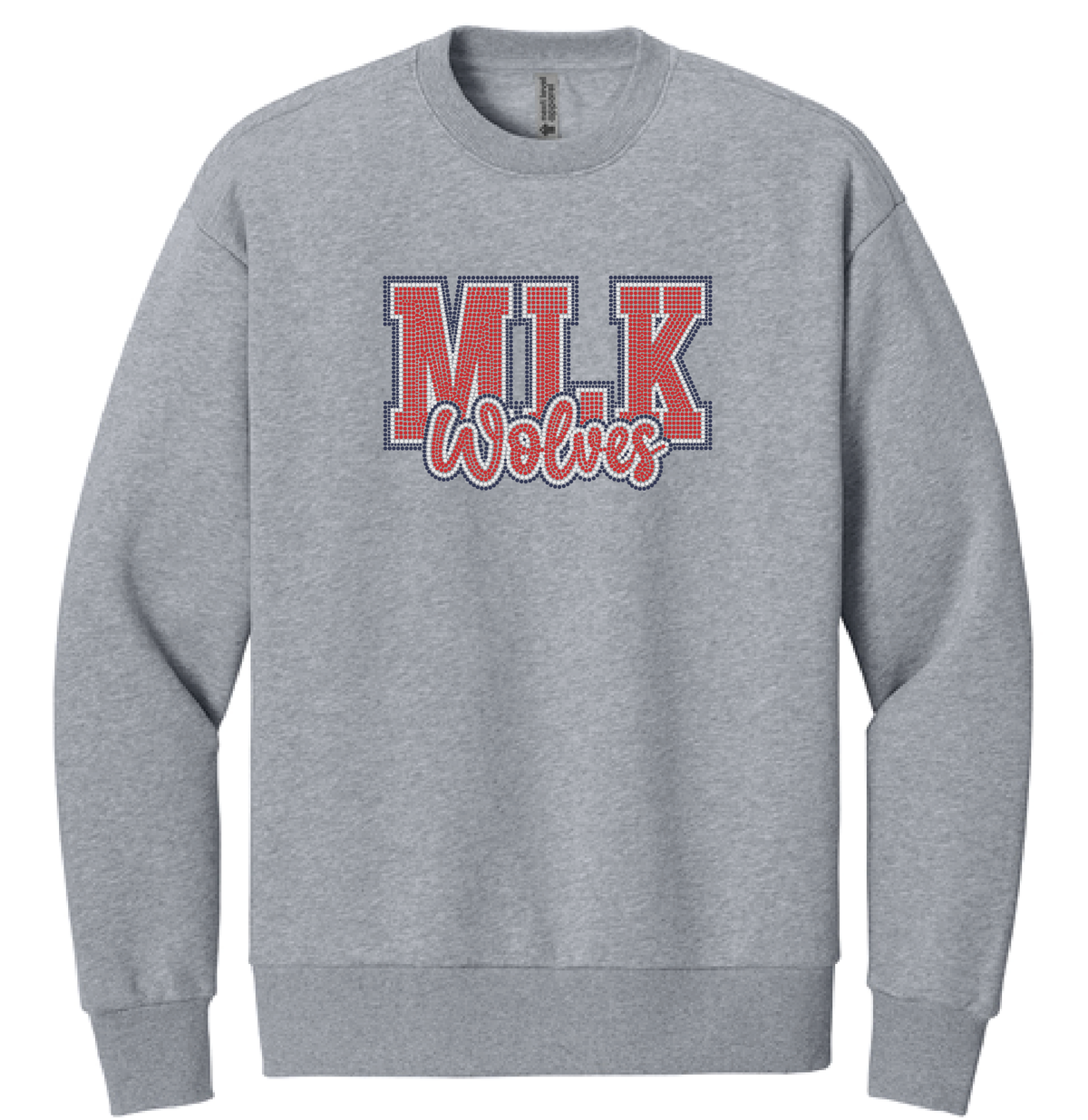 MLK Wolves Rhinestone Oversize Crewneck
