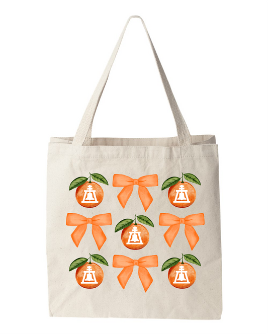 Riverside Orange Bows Tote Bag