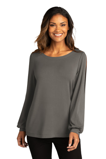 JUSD Ladies Luxe Knit Jewel Neck Top LK5600