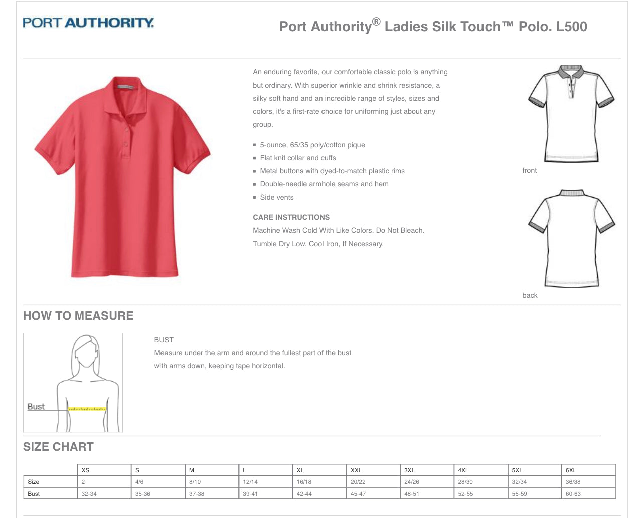 Ladies Silk Touch Polo HACSB