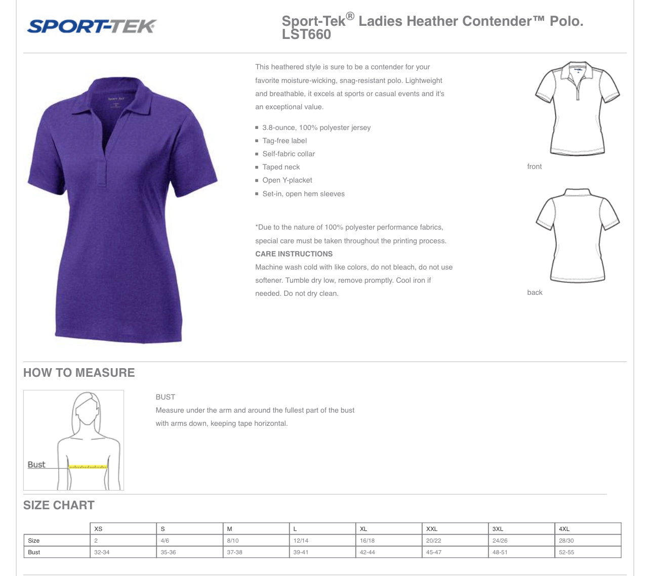 Ladies Heather Contender Polo HACSB