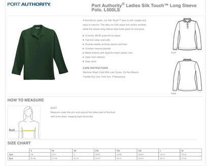Ladies Silk Touch Long Sleeve Polo HACSB
