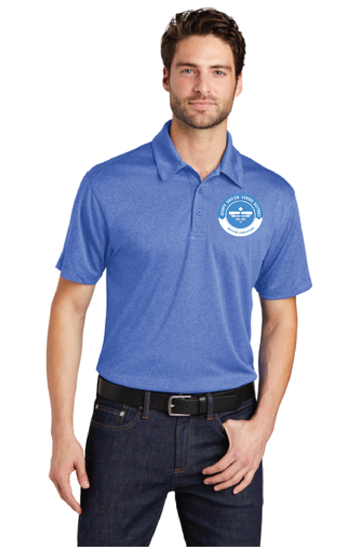 JUSD Trace Heather Polo; Men's and Women's K576