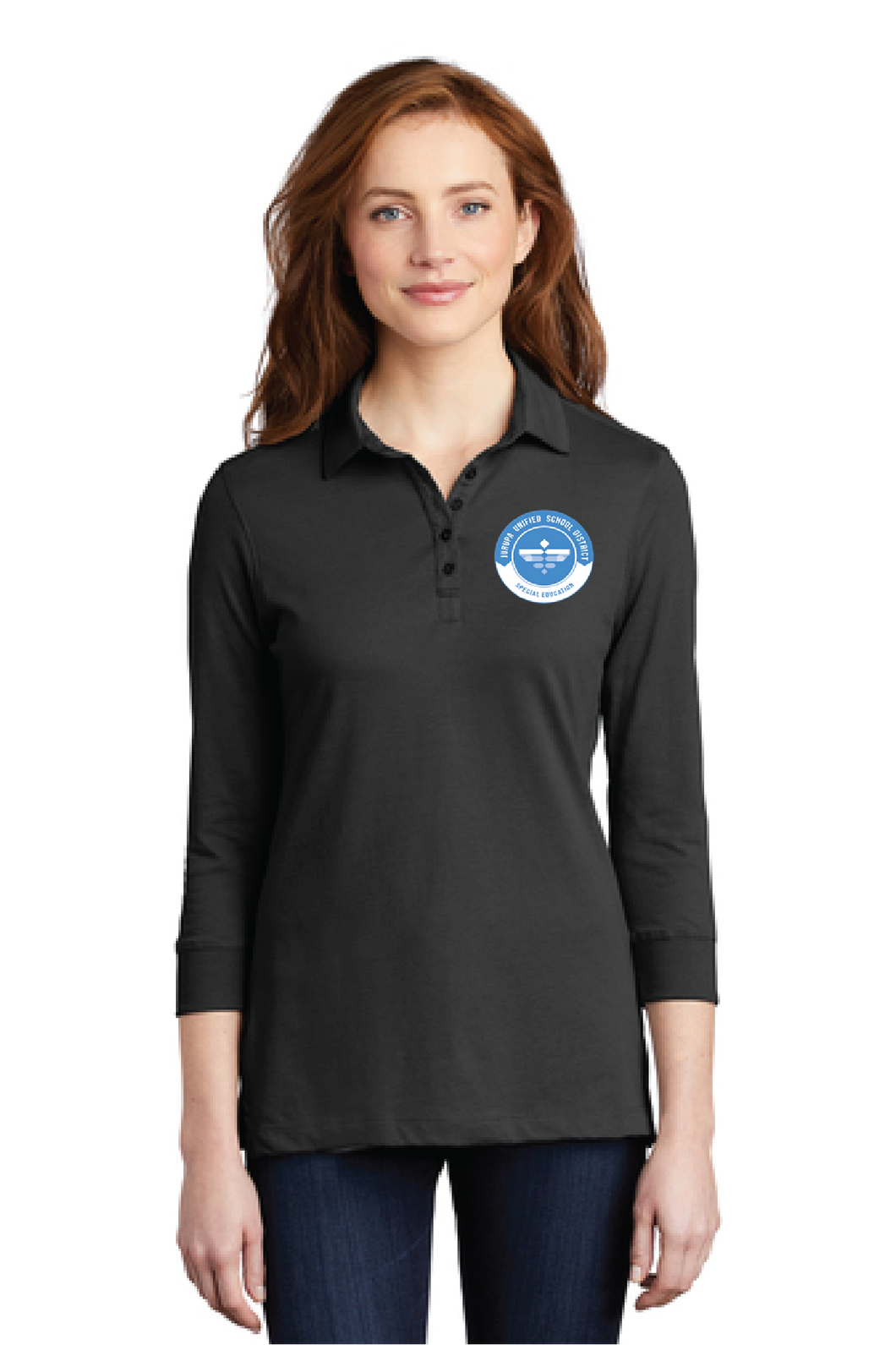 JUSD Port Authority Ladies 3/4-Sleeve Meridian Cotton Blend Polo L578