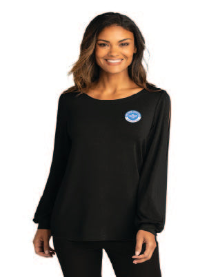 JUSD Ladies Luxe Knit Jewel Neck Top LK5600