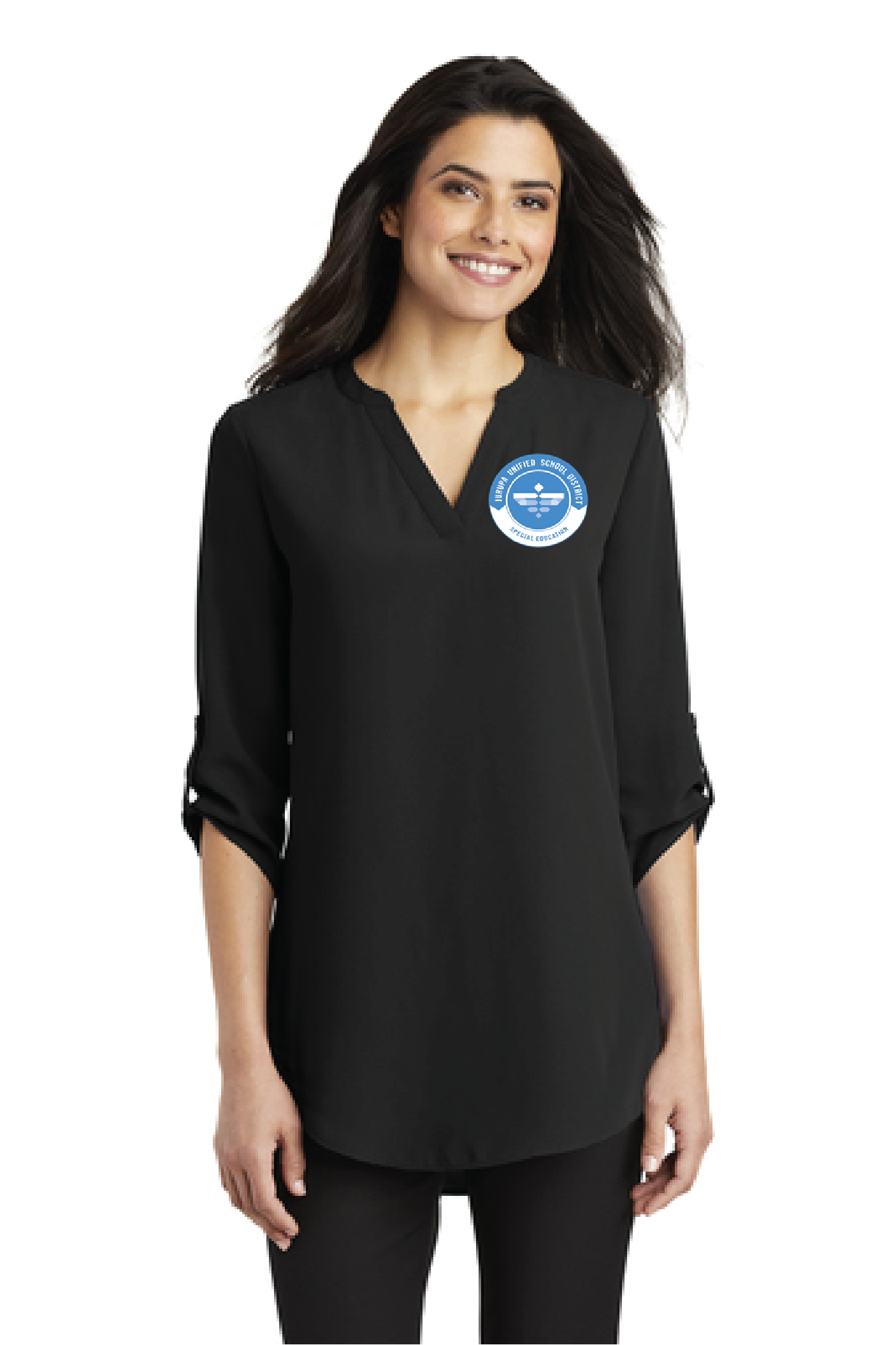 JUSD Port Authority Ladies 3/4-Sleeve Tunic Blouse LW701