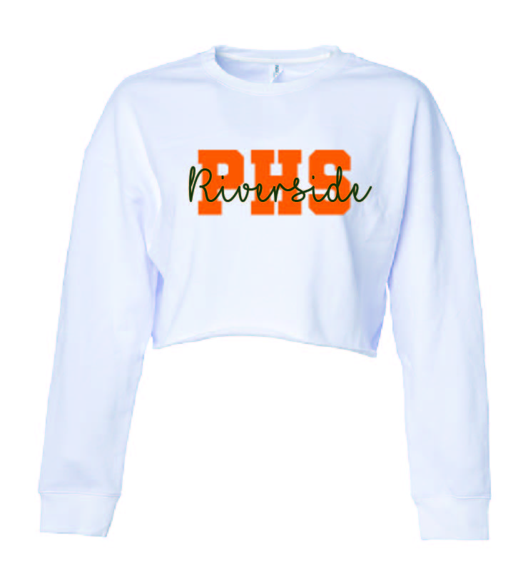 Ladies Lightweight Crop Crewneck Poly High
