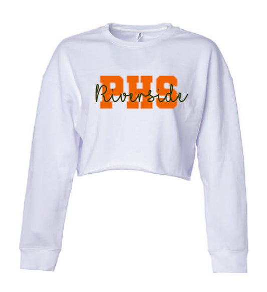 Ladies Lightweight Crop Crewneck Poly High