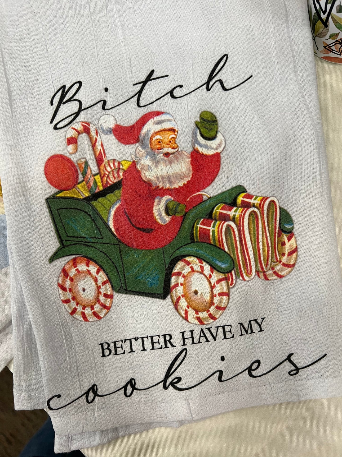 Santa Cookie Flour Sack Towel