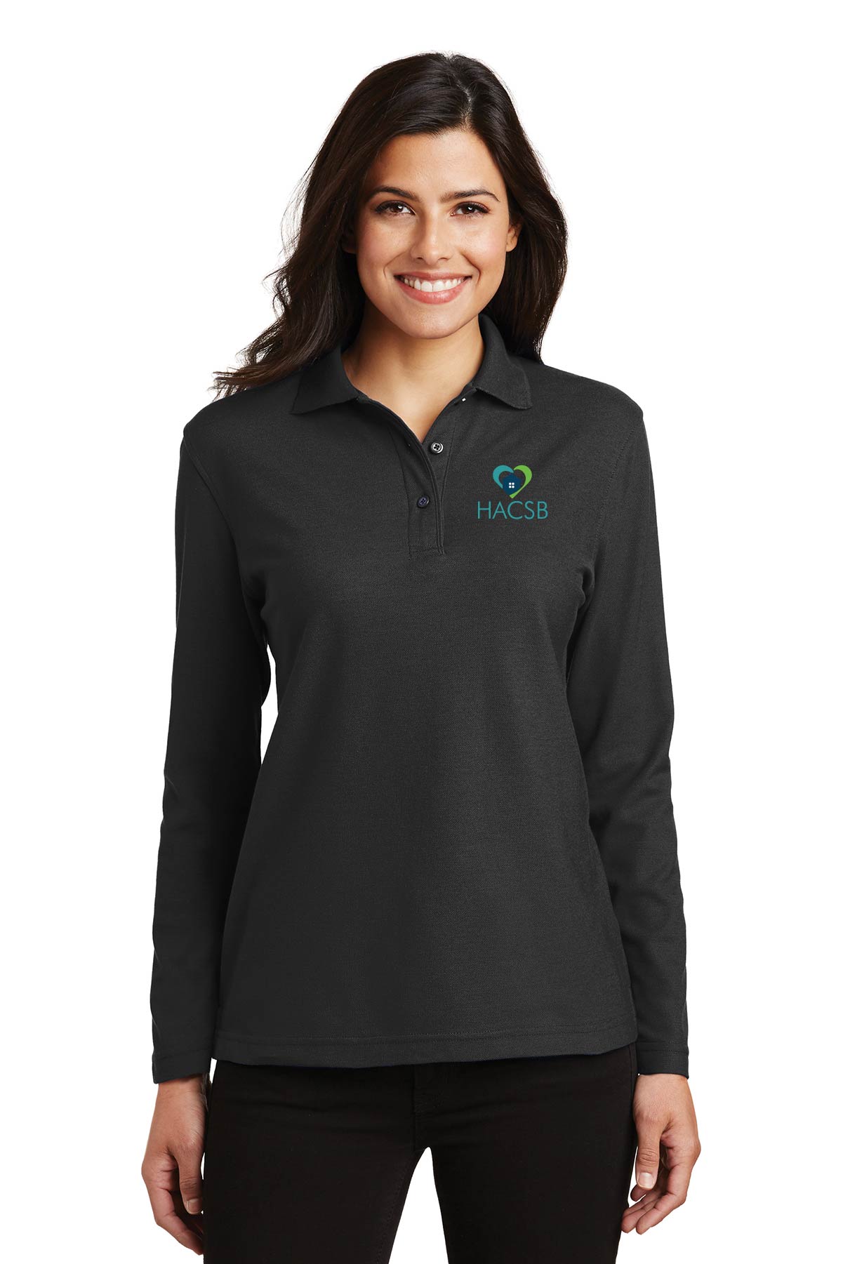 Ladies Silk Touch Long Sleeve Polo HACSB