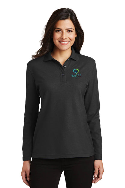 Ladies Silk Touch Long Sleeve Polo HACSB