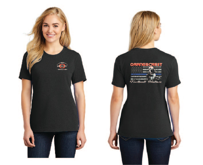 Orangecrest Football Blue Line Flag T-Shirt And Tank