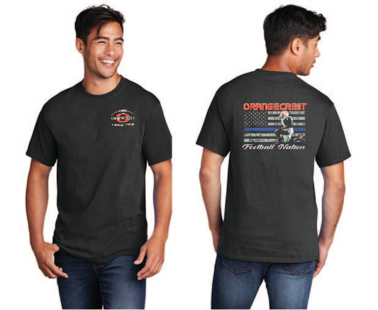 Orangecrest Football Blue Line Flag T-Shirt And Tank